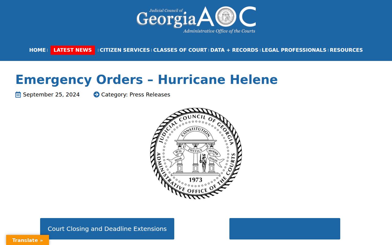 Candler County emergency orders affecting case lookup context