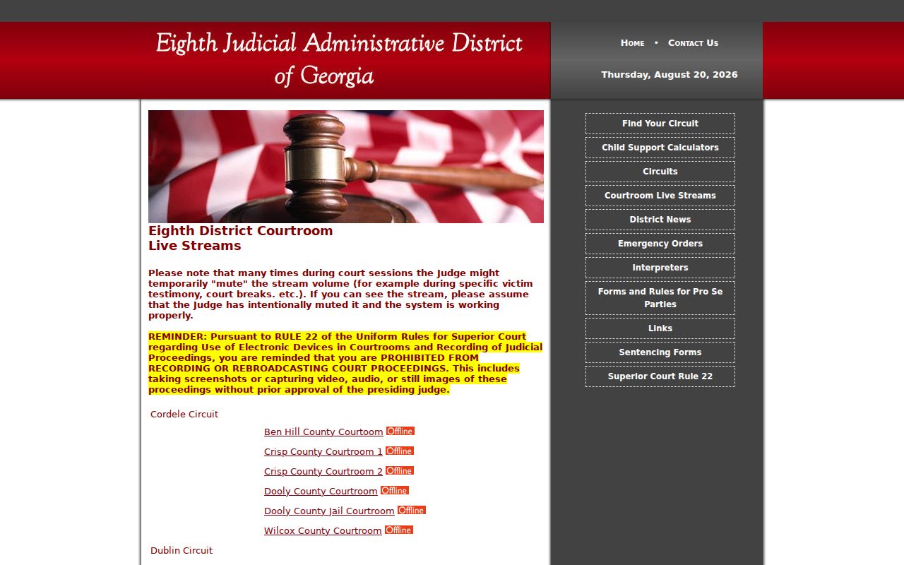 Candler County court date livestream listing and access notice