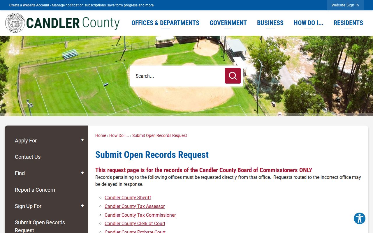 Candler County court docket open records routing notice