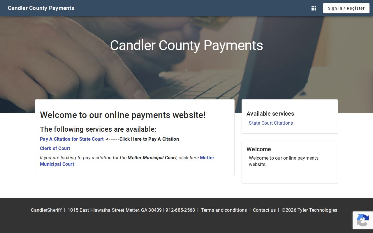 Candler County traffic tickets Tyler payment hub